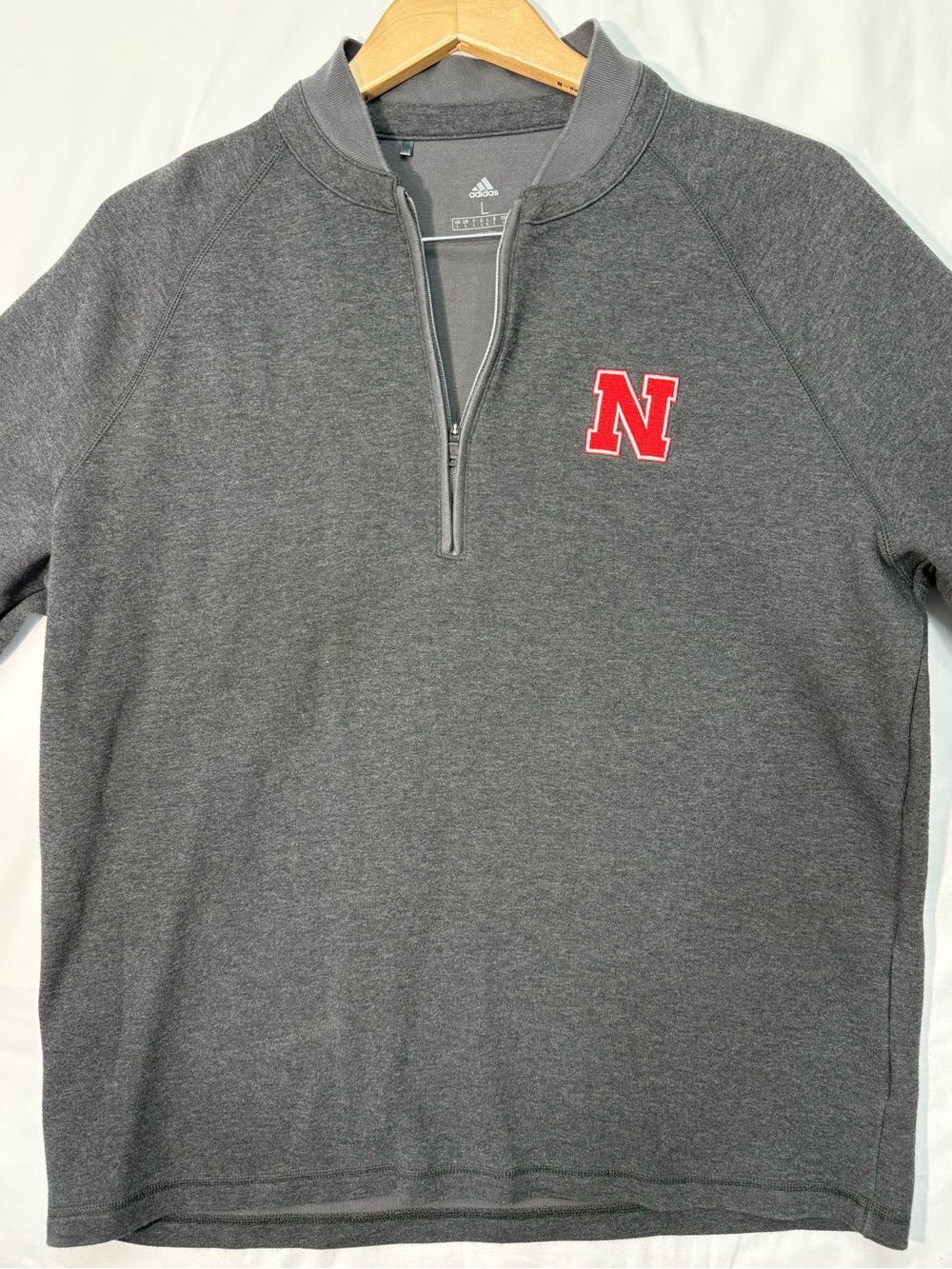 Adidas Nebraska Cornhuskers Gray Quarter Zip Men’s L